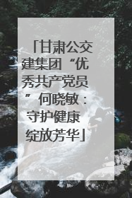 甘肃公交建集团“优秀共产党员”何晓敏：守护健康 绽放芳华